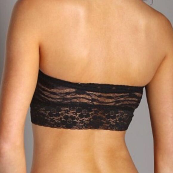 Free People Black Scalloped Lace Bandeau Size Large NWT - Picture 3 of 7